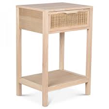 Table de chevet industrielle en manguier massif industria. Table De Chevet 1 Tiroir Bois Clair Et Hevea Massif Jiuni 40 Cm Lestendances Fr
