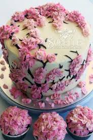 Beautiful Flowery Cake With Pink Blossoms Cake Flowers Buttercream Cake Decorating Ideas Cake Decorating Cake Cherry Blossom Cake