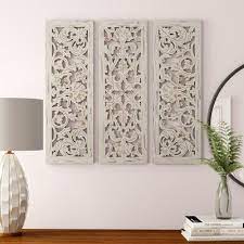 Kelly Clarkson Home 3 Piece Carved Ornate Wall Decor Set Carved Wood Wall Decor Stars Wall Decor Carved Wall Decor