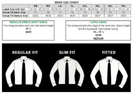 Mens Shirt Size Chart Neck Dreamworks