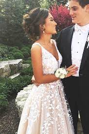 Elegant V Neck Champagne Tulle Appliques Formal Prom Dress Champagne Beads Wedding Dress By Fancygirldress Prom Dresses Formal Dresses Prom Prom Dresses Long