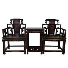 Antique Chinese Carved Official Arm Chairs Tea Table Set Of 3 Tea Table Living Room Sets Furniture Chair
