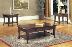 This short heighted coffee table has a narrow flat base that provides it a good stability on the ground. Classic Dark Brown Coffee Table End Tables 3pc Set W Drawer
