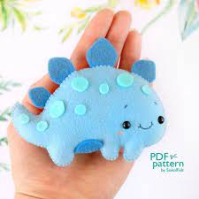 Felt Stegosaurus Dinosaur Toy Pdf Pattern Cute Dinosaur Toy Etsy Felt Toys Sewing Toys Diy Plush Toys