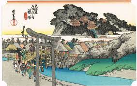 japanese ukiyo e woodcut print hiroshige quot the fifty three stations of the tōkaidō fujisawa quot ペインティング アートのアイデア 広重