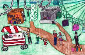 Dibujo de feria para imprimir, las atracciones donde dan regalos para todos, la tombola con los muñecos que regalan, la atracción de las escopetas para imprimir, llevate tus dibujos gratis de la. The National Fair From My Town La Feria Nacional En Mi Pueblo Creative Connections