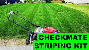 A striping kit is a weighted bar that drags behind the mower to further press down the grass, bending it further to reflect light most starkly. Checkmate Striping Kit Installation First Use Youtube