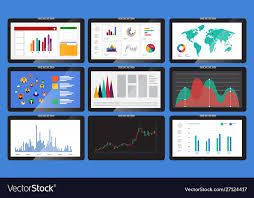 Various Monitors Display Graphs And Charts In