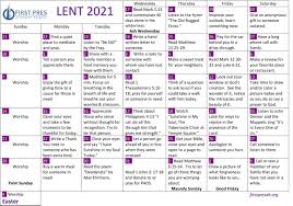 Lent Calendar - First Presbyterian Church of Arlington Heights