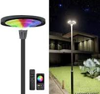 Solar Light For Outdoor UFO LED Street Post Lights For Road, Garden, Lawn,  Pathway with Remote (800W, Aluminium)
