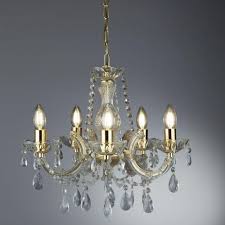 Brass bohemian crystal chandeliers at the unique webshop bohemiancrystal.com. Searchlight 699 5 Marie Therese 5 Light Crystal Chandelier In Polished Brass From Lights 4 Living