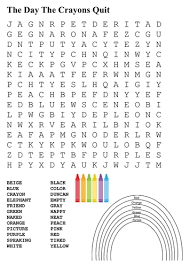 Make a fun coloring book out of family photos wi. The Day The Crayons Quit Word Search And Color Teaching Resources