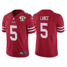 Men S 5 Trey Lance San Francisco 49ers 75th Anniversary Patch Limited Jersey Stitched Pick Color Sportscollection247