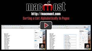 I checked all docs available for pages '08 and all i get are infos on bullets, numbers.etc. Sorting A List Alphabetically In Pages 1569 Youtube