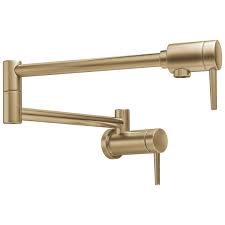 I didn't think i wanted to interrupt the beautiful white macaubas quartzite backsplas. Delta 1165lf Cz Champagne Bronze 24 Wall Mounted Pot Filler Faucetdirect Com