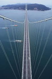Pearl Bridge Akashi Bridge Viewing From Top Of The Tower Kobe Japan Bridge Akashi Kaikyō Bridge Kobe Japan