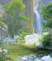 American Legacy Fine Arts Presents Waterfall At Eaton Canyon A Painting By Peter Adams Eaton Canyon Art Painting