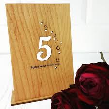 Traditional names exist for some of them: 5th Wooden Anniversary Card By Design By Eleven Notonthehighstreet Com