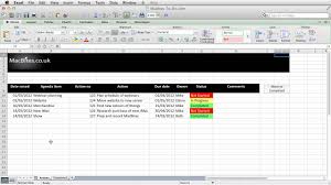 Excel An Automated Action Tracker