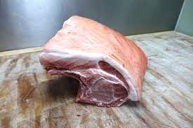 The instructions call for the fat side to be down in the pan, which give the top the chance to get a nice crust, but it really doesn't matter. Free Range Pork Shoulder On The Bone Proud Sow