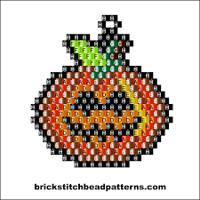 brick stitch bead patterns journal halloween pumpkin free