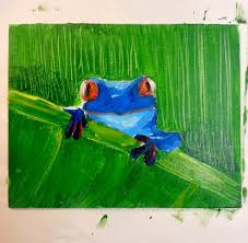Viktoriya Samoylov Kid S Painting Lesson Rainforest Frog Elementary Art Projects Homeschool Art Camping Art