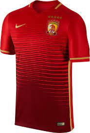 Guangzhou Evergrande 2016 Home Kit Released Soccer Shirts Sports Jersey Design Sports Uniform Design