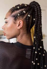 Casual ponytail hairstyles are great, and braid bases make them even better! Braided Into Ponytail With Weave Google Search Braided Ponytail Hairstyles Cool Braid Hairstyles Box Braids Hairstyles