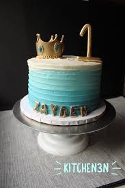 Birthday Crown For Baby Boy Blue Ombre Smash Cake For Baby Boy S First Birthday With Gold Crown And Number 1 Fondant Baby First Birthday Cake Baby Boy Birthday Cake First Birthday Cakes
