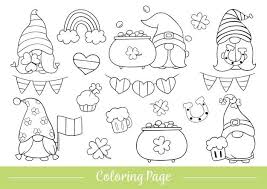 American lung association's lung force unites women and their loved ones across the country to stand together for lung health and against lung cancer. Premium Vector Coloring Page Of Gnome For St Patrick Day