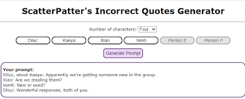 (they will get import errors). Kim Hagumi On Twitter I Was Bored And Decided To Play With The Incorrect Quotes Generator I Used My Current Genshin Team And Then My Two Fave Ships So Together With Silly