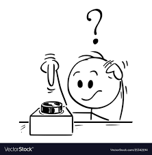 Cartoon Stick Drawing Conceptual Illustration Of Curious Man Or Boy Trying What Will Happen If He Will Push The In 2020 Stick Drawings Conceptual Illustration Cartoon