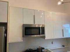 The model we used is 24 inches deep and fits the 15 inch deep uppers well. Help Please How To Install Ikea Deco Strip At Top Of Cabs