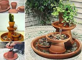 Wir empfehlen ihnen, falls sie das noch nicht gemacht haben, sich in unserem brunnenshop ein wenig alle gefäße sind wasserdicht und können sowohl für brunnen als auch für pflanzen verwendet werden. Zimmerbrunnen Selbst Gemacht Vogelbad Garten Garten Gartenprojekte