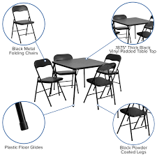 Find great deals on ebay for folding card table with chairs. 5 Piece Folding Card Table And Chair Set With Upholstered Table Top 33 5 W X 33 5 D X 27 75 H On Sale Overstock 10275719