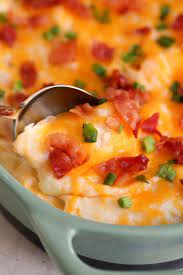 Twice Baked Potato Casserole Recipe Perfect Thanksgiving Side Dish Recipe Twice Baked Potatoes Casserole Baked Potato Casserole Potatoe Casserole Recipes