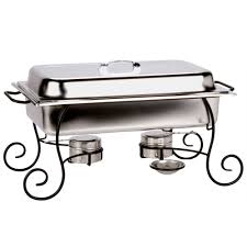 Choice 8 Qt Full Size Chafer Set With Black Wrought Iron Stand And Stainless Steel Lid Handle Stainless Steel Pans Wrought Iron Stainless