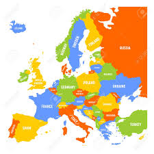 White map of serbia with kosovo on europe map on black background. Map Of Europe With Names Of Sovereign Countries Ministates And Royalty Free Cliparts Vectors And Stock Illustration Image 97452115
