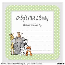 Baby S First Library Bookplate Bring A Book Square Sticker Zazzle Com In 2020 Library Gift New Grandparent Gifts Book Plates