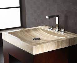 Browse a large selection of bathroom vanity designs, including single and double vanity options in a wide range of sizes, finishes and styles. Integrated Stone Sinks Bathroom Vanities With A Stylish Twist