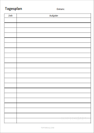 Blanko tabelle zum ausdrucken : Tagesplan Zum Ausdrucken Toptorials