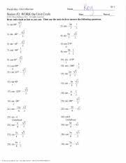 Then sketch the graph using radians. Unit Circle Worksheet Answers Id 2 Precalculus Unit 6 Review Name Station 2 Work The Unit Circle Date 2013 Kuta Software Llc All Rights Reserved Course Hero