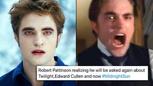 Even spiderman is talking about robert pattinson cursed meme. The Robert Pattinson Memes About Twilight S Midnight Sun Are Out Of Control Popbuzz