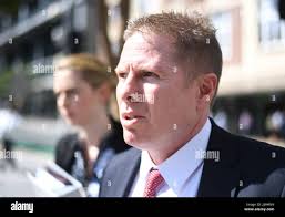 Jeromy Harris is seen arriving at the Brisbane District Court in Brisbane,  Thursday, November 26, 2020. Former soccer professional Jeromy Lee Harris,  41, is alleged to have assisted his housemate Nicholas John