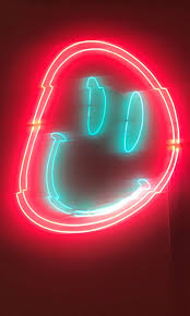 Graffiti smiling face emoticon in black on white vector image. Neon Face Wallpapers Top Free Neon Face Backgrounds Wallpaperaccess