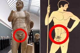 Warum haben die antiken Griechen ihre Penisse an den Bauch gebunden? - Quora