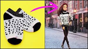 Barbie Kiyafet Yapimi Coraptan Kendin Yap Tarzi 5 Dakikada Hallet Barbi 2020 Barbie Barbie Giysileri Corap