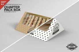 Quarter Pack Sandwich Box Mockup With Images Box Mockup Packaging Mockup Food Box Packaging
