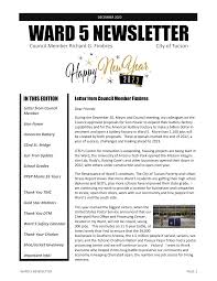 WARD 5 NEWSLETTER