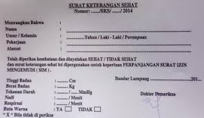 Pemerintah provinsi sumatera utara rumah sakit umum adam malik jl. Surat Keterangan Sehat Untuk Perpanjangan Sim Sim Keliling